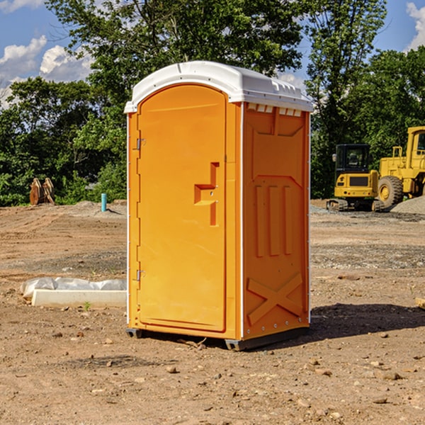 can i customize the exterior of the portable toilets with my event logo or branding in Six Shooter Canyon